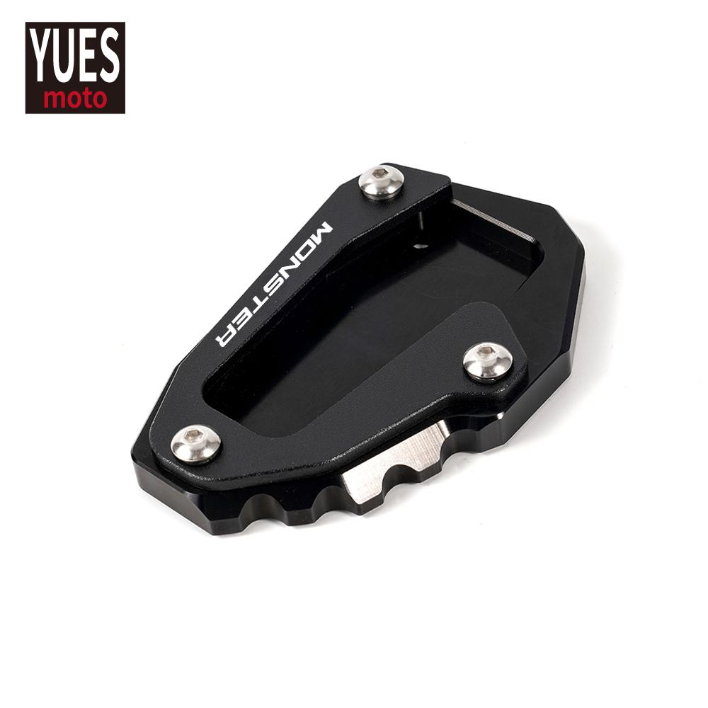 Motorcycle Accessories Kickstand Foot Side Stand Extension Pad Support Plate For DUCATI Monster 696 697 795 796 821 1200 1200S