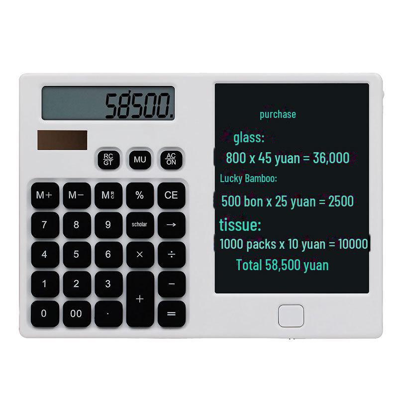12-Digit Solar LCD Handwriting Tablet Calculator for Office and Students