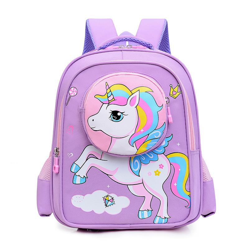 Adorable Cartoon Backpack For Kids Oxford Cloth Lightweight School Bag For Girls And Boys