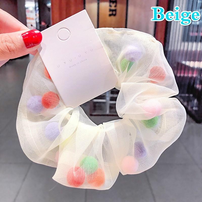 Woman Colorful Hairball Hair Ties Scrunchies Girls Elastic Hairband Hair Accessories Rope Headwear Rubber Band Ponytail Holders