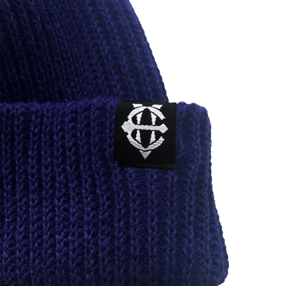 EIGHTVOLUME Ev Knit Ribbed Short Beanie (Navy)