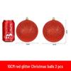 Red Shiny & Matte Glitter Christmas Ball Ornaments - Plastic Hanging Decorations (6-30cm) for Festival Scenes
