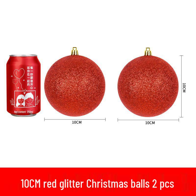 Red Shiny & Matte Glitter Christmas Ball Ornaments - Plastic Hanging Decorations (6-30cm) for Festival Scenes