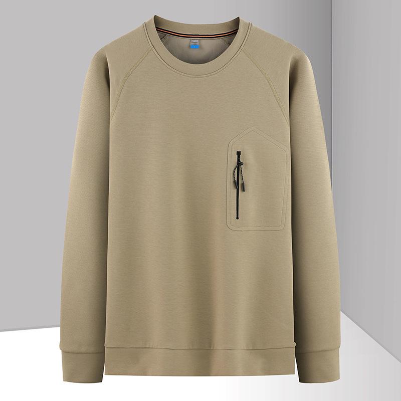 Men's 2026 YN Crew Neck Sweatshirt - Long Sleeve Casual Plus Velvet Jacket for Spring and Autumn 