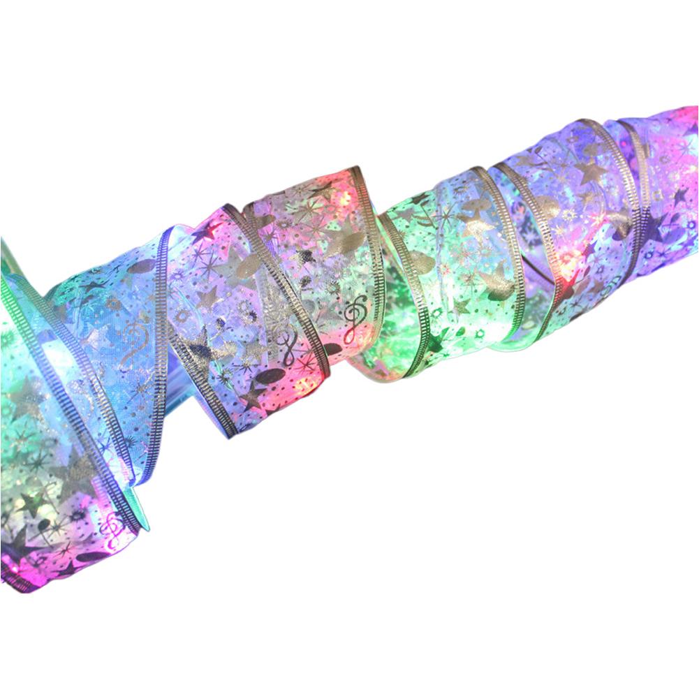 5m LED Ribbon Christmas Tree Ornaments for Home DIY Bows Light String Navidad New Year 2025 Fairy Lights Christmas Decoration