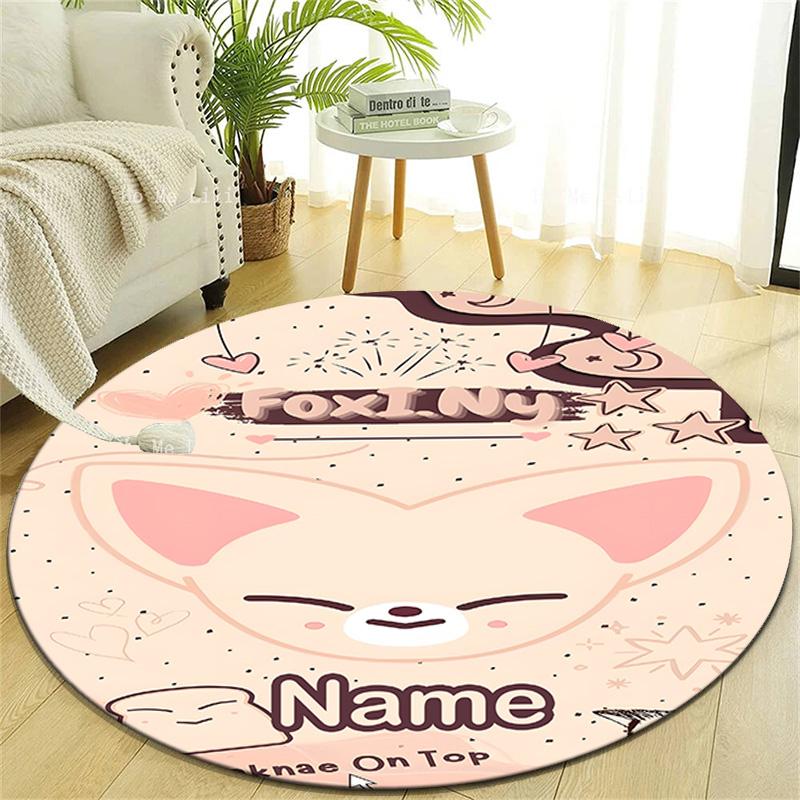 Personalized K-Kpop Team Round Chair Office Rug - Perfect for Mat, Office Chair & More - Ideal Gift for Birthdays and Holidays