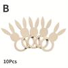 10Pcs/Pack Easter Napkin Ring Holders Rabbit Ears Wooden Napkin Stand Racks Easter Decoration Easter Party Table Supplies