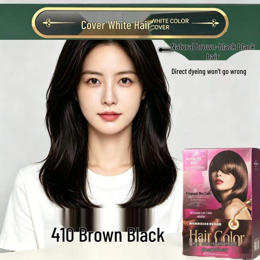 Han Fei Peptide Hydrating Ammonia-Free Dye - Vibrant Color, Long-Lasting Fragrance, Plant-Based Gray Coverage, Soft Finish, Black Tea, 120ml.