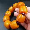 20mm Amber Yellow Beeswax Old Honey Wax Amber Bracelet Round /Barrel Bead Hand Row For Men Hand Bangle Suitable For 15 -25cm Free 