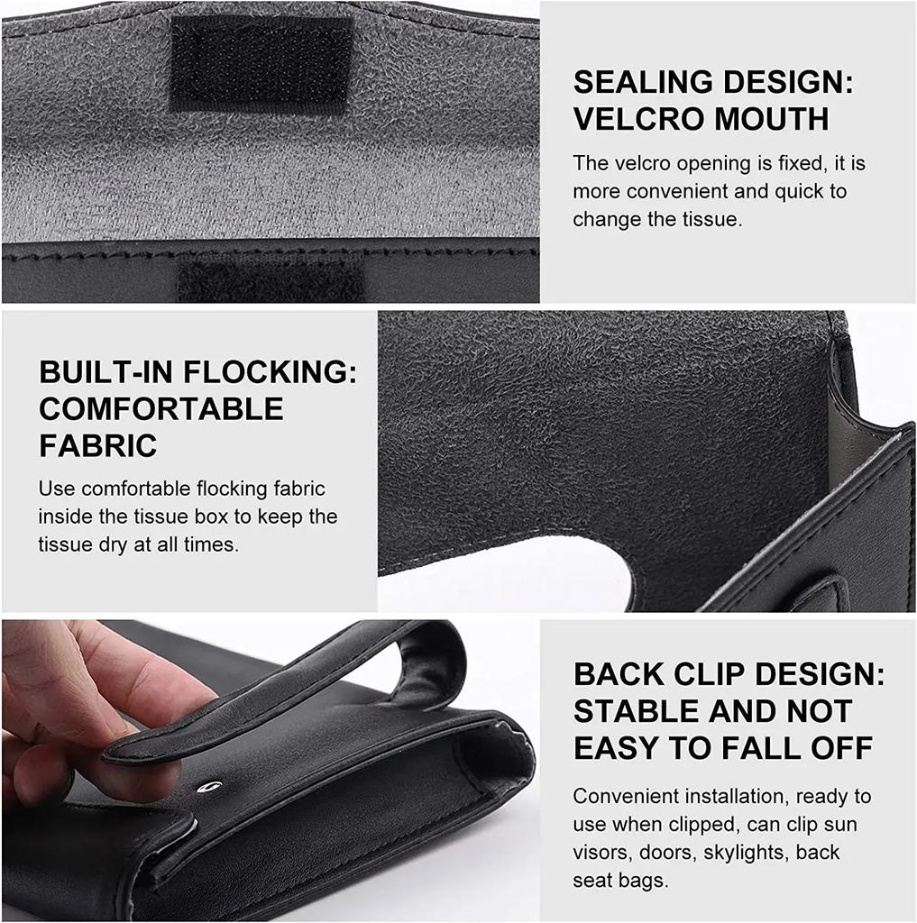 Car Tissue Box Car Sun Visor Tissue Box Interior Holder Auto Interior Storage Universal Car Accessories