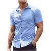 Summer Men's Short Sleeved Solid Color Shirt Youth Fashion Home Casual Cardigan Shirts