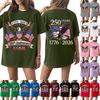 Women's Casual Independence Day 250 Anniversary Printed T-shirt Round Neck Pullover Short Sleeve Top