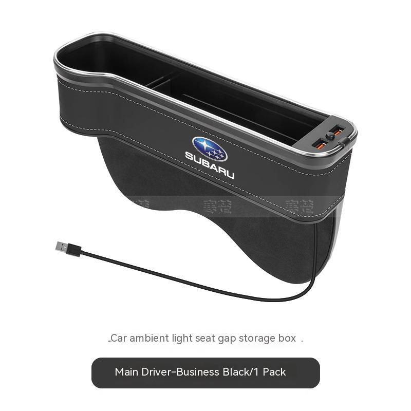 For Subaru STI Outback Brz Wrx Xv Ascent Forester Impreza Legacy Car Sewn Seat Gap Crevice Slot Storage Box light USB Charging YY2