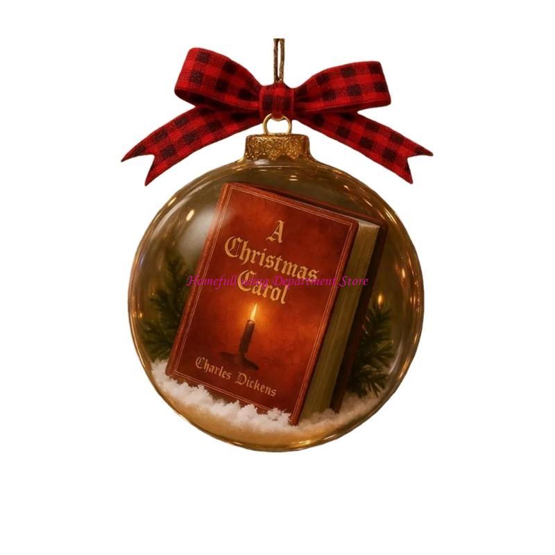 Classical Christmas Book Pendant User Friendly Translucent Decoration For Festival Setups