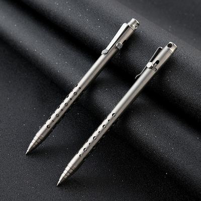 Yousheng 4.7" Length Titanium Alloy Ballpoint Pen Retractable Lightweight EDC Pen with Pocket Clip for Office Business School
