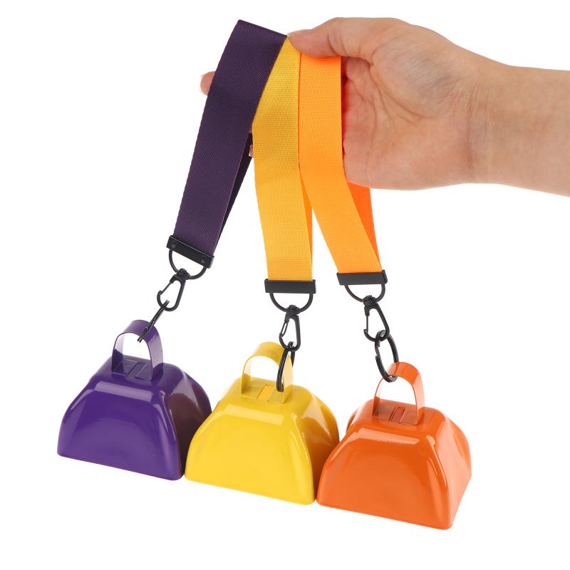 Loud Iron Cowbell with Wrist Rope for Effective Noise in Outdoor Races and Events
