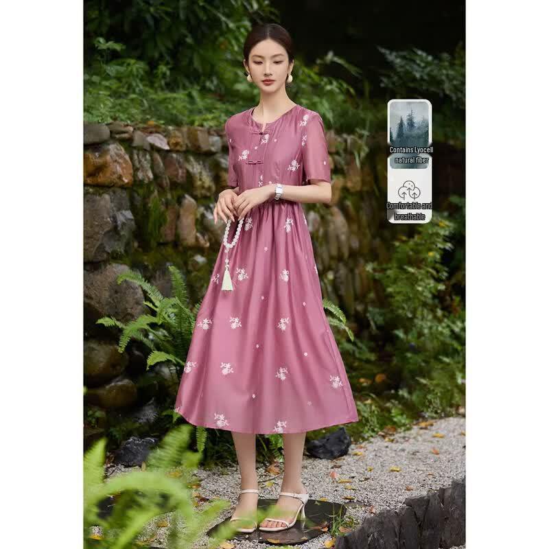 XWI New Chinese Style Embroidered Maxi Dress L