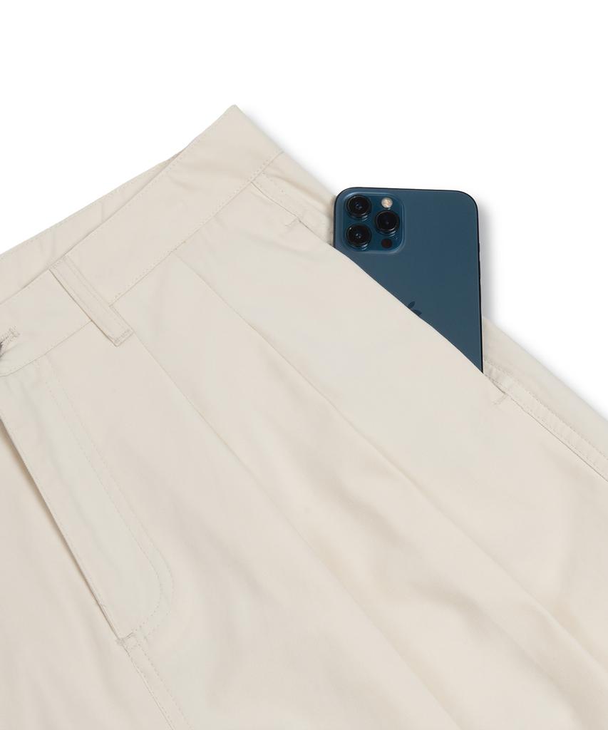 MUDSALT Double-Tuck Chino Wide Pants Cream