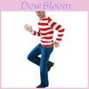 Fantasia de "Onde Está Wally?" para Cosplay, Ideal para Halloween e Natal, Unissex, em Mistura de Algodão.