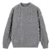 Unisex Fringe Textured Sweater, Loose Round Neck Knitwear - Japanese Lazy Style, Perfect for Autumn/Winter
