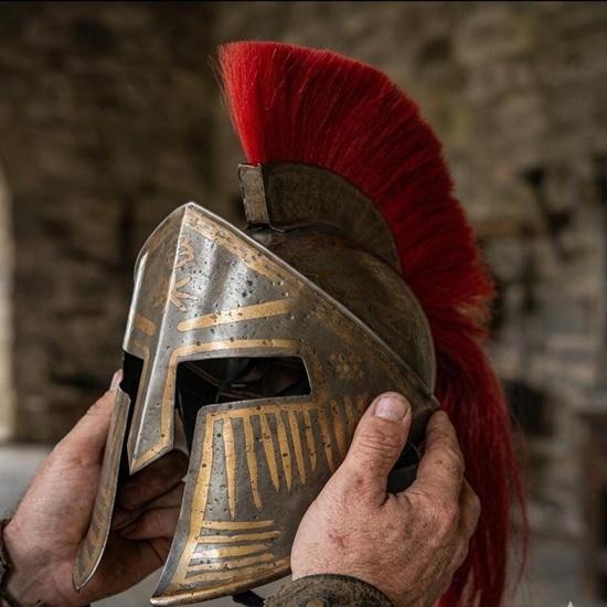 Spartan Helmet Handmade Steel Armor Ancient Greek Warrior Cosplay LARP Wearable Helmet
