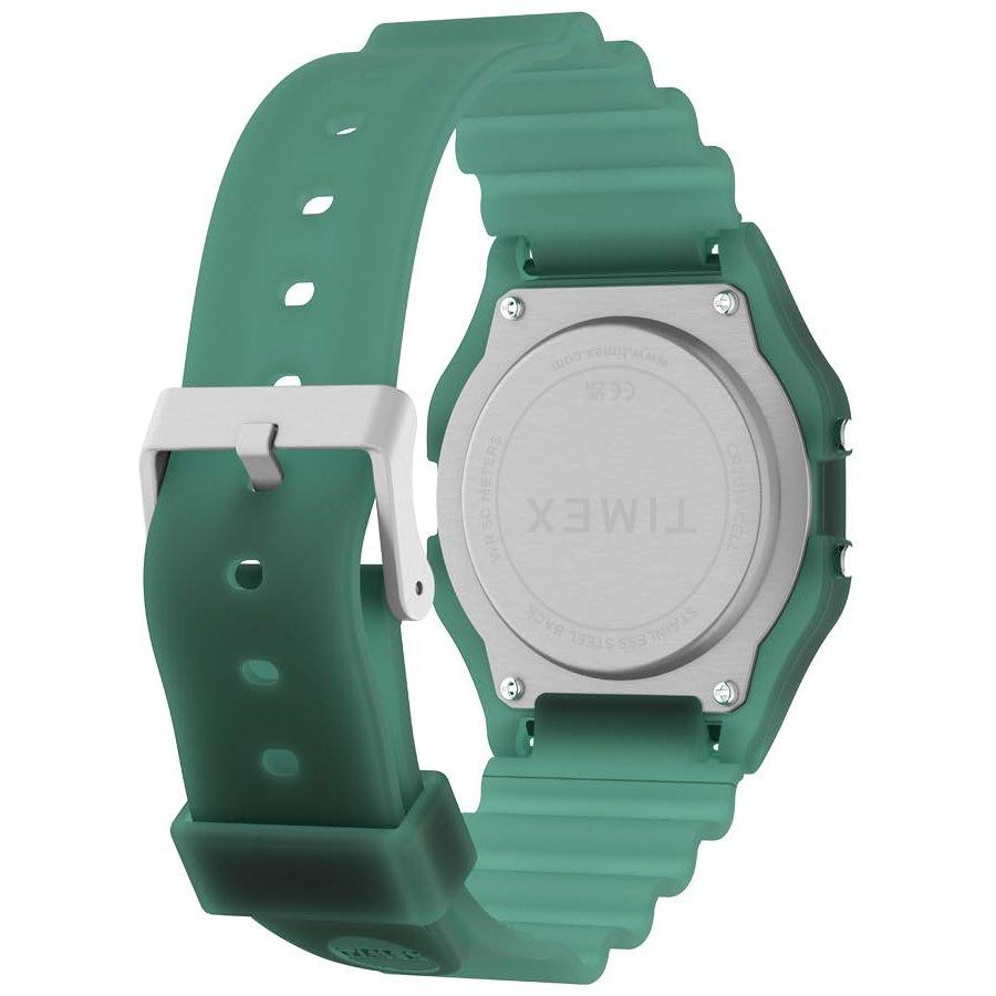 TIMEX T80 Digital Quartz Watch 30M Water Resistant Acrylic Green Dial Unisex Wristwatch TW2Y34100