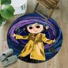 1pc Coraline (5) Print Round Carpet Chair Round Carpet Suitable for Bedroom Living Room Home Decorative Carpet