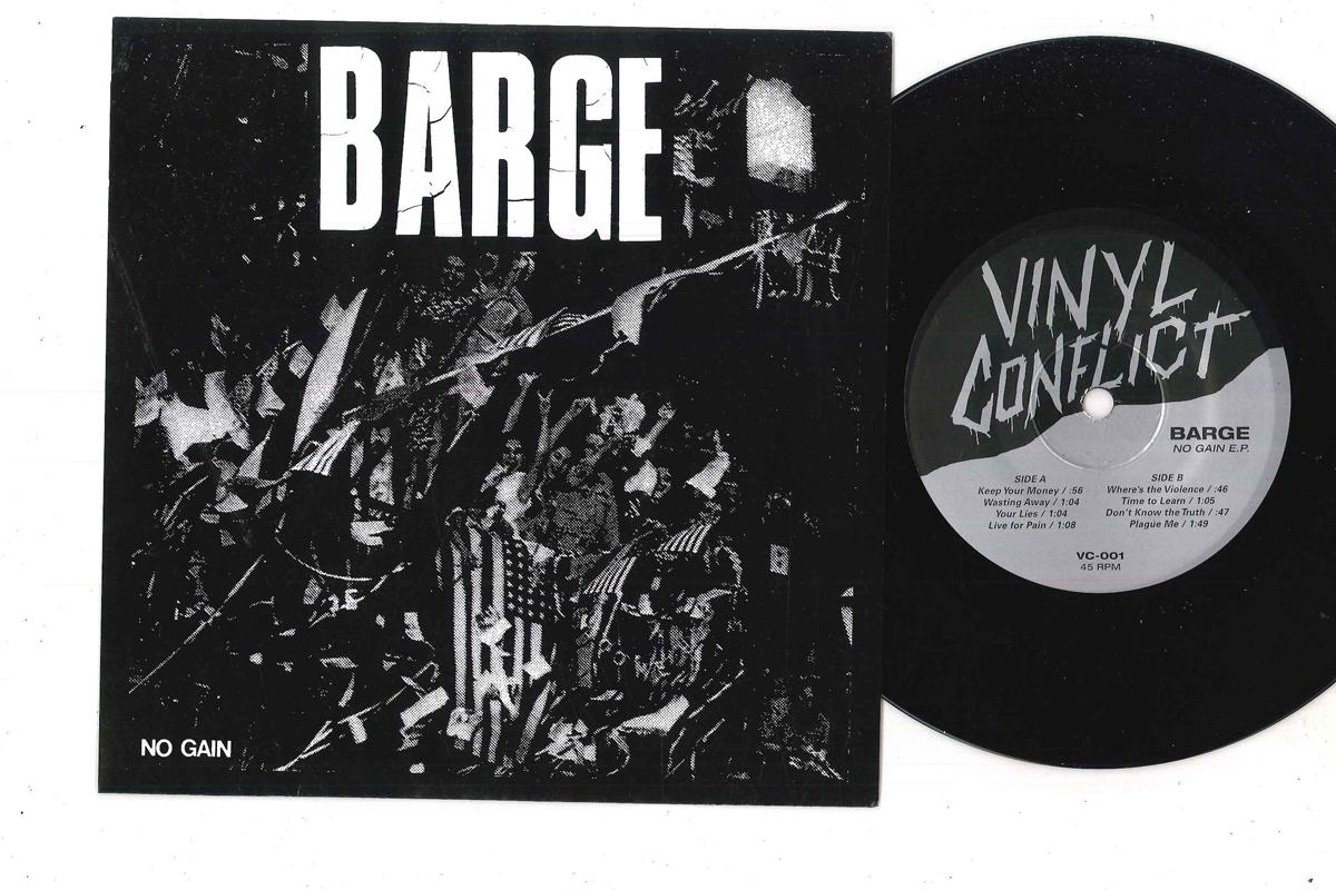 

7inch Record BARGE - No Gain VC001 VINYL CONFLICT 2013 US Rock Used