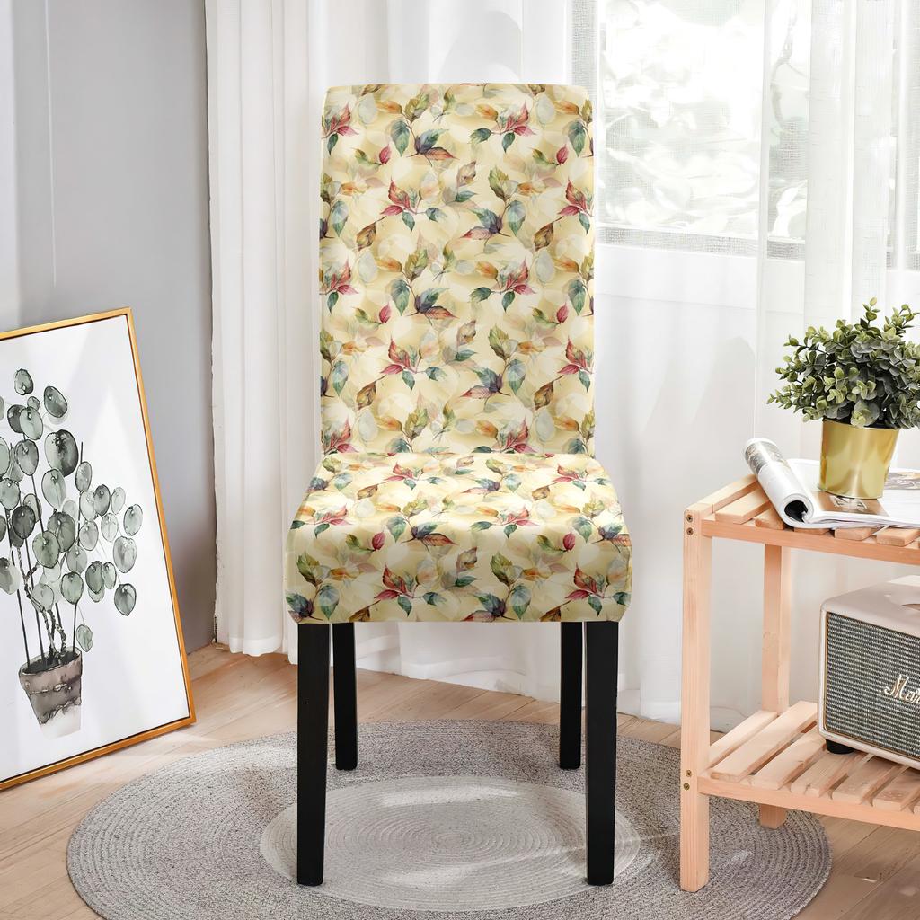Minimalist Printed Chair Cover Botanical Floral Pattern Non-Slip Odorless Seat Cover Home Hotel Universal Elastic Chair Cover