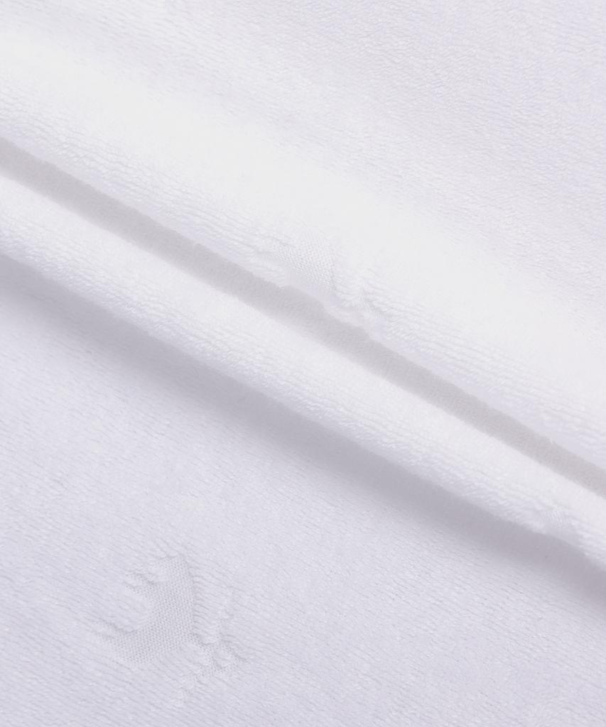 BROOKS BROTHERS Terry Cloth Fleece Jacquard Short Sleeve Polo (White) (Bbntmm7686Afm)