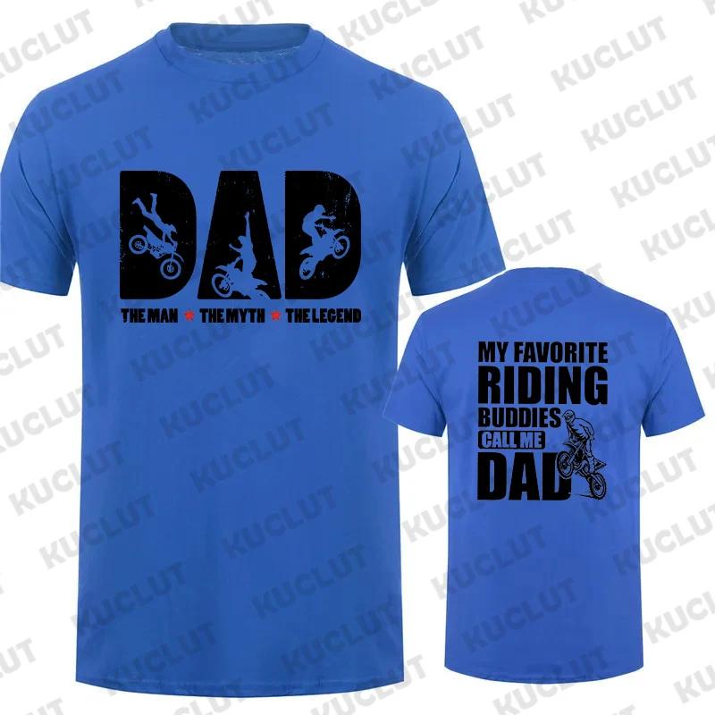 Dirt Bike Dad Shirt Mens Motosport Motorcycle T-shirts Gift for Dad My Favorite Riding Buddies Short-Sleeve Unisex T-Shirt Top