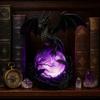 Dragon Faux Crystal Ball Lamp, Gothic USB Night Light, Dark Fantasy Resin Decor for Desk Bedroom, Halloween Gift for Gothic Lovers