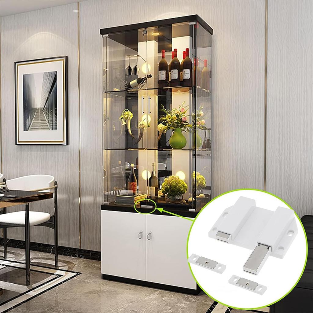 Magnetic Push To Open Latches Heavy Duty Cabinet Catches for Hidden Door Handle Door Catch Lock Hardware Pressure Release Latch
