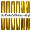 Gold Series Permanent Adhesive Craft Vinyl 6pcs 12" x 10" Metal Outdoor Sticker Film for Home Party Mugs Window Decor for cut