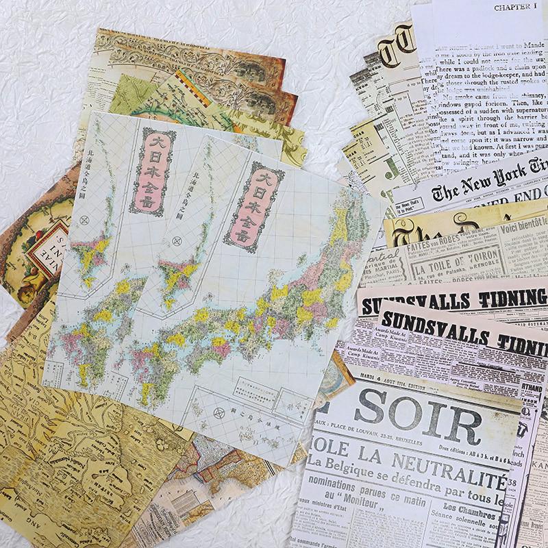 Retro Book Page Series Creative Journal Paper - Lightweight Material for Vintage Decoration