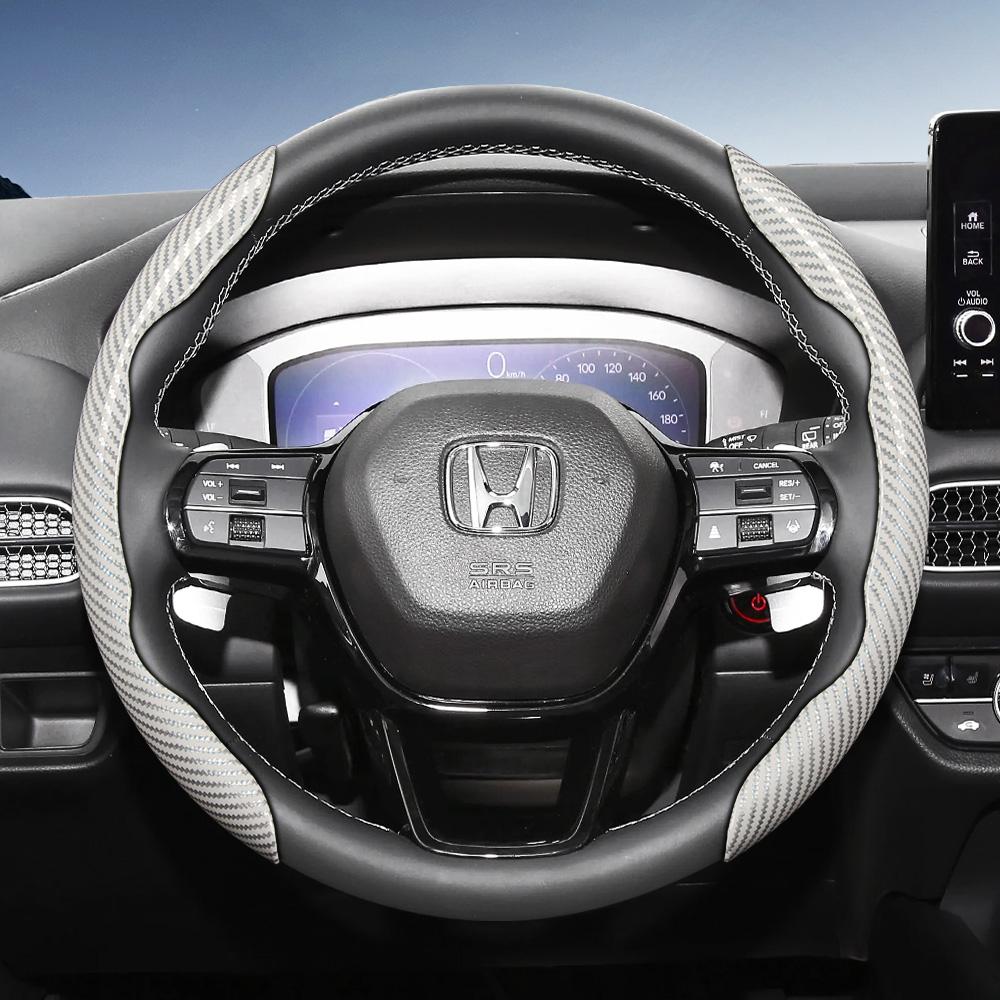 

Suitable for Honda Carbon Fiber Texture Steering Wheel Cover with Segmented Quick-Release Design, Durable, for Cr-V Civic Hr-V Zr-V Vezel City Ama