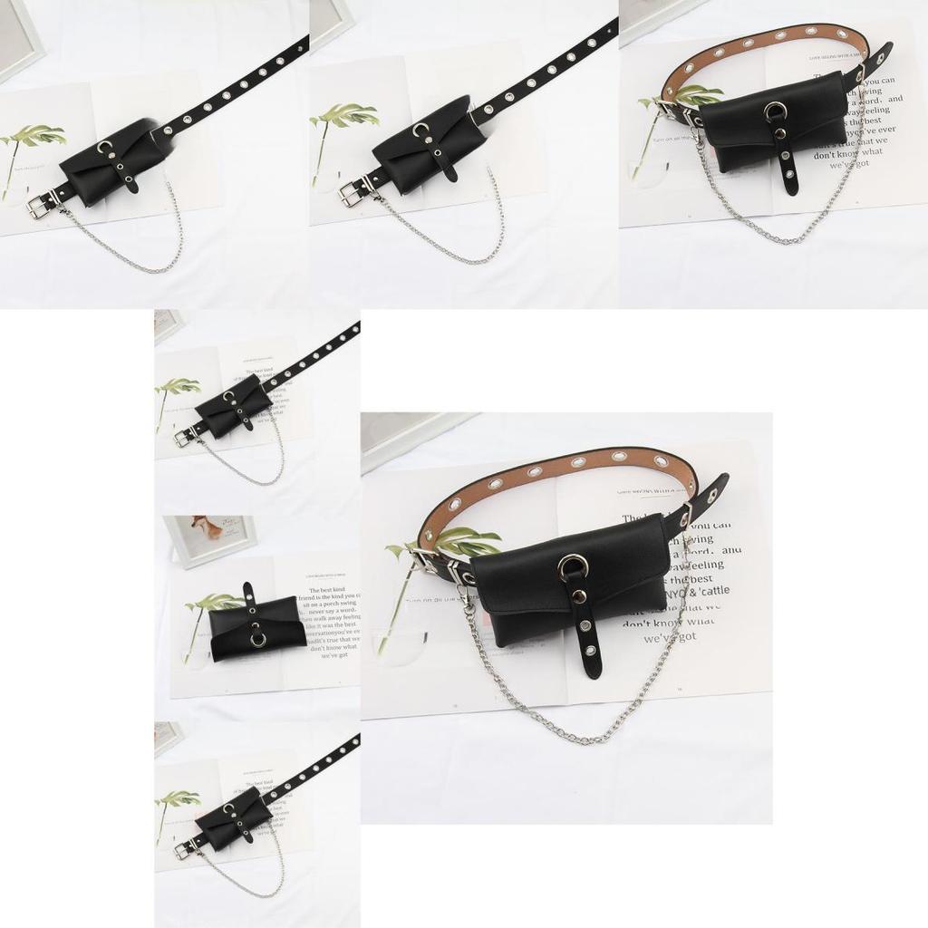 Punk Style Belt For Women With Pu Material And Adjustable Pin Buckle For Fashionable Streetwear