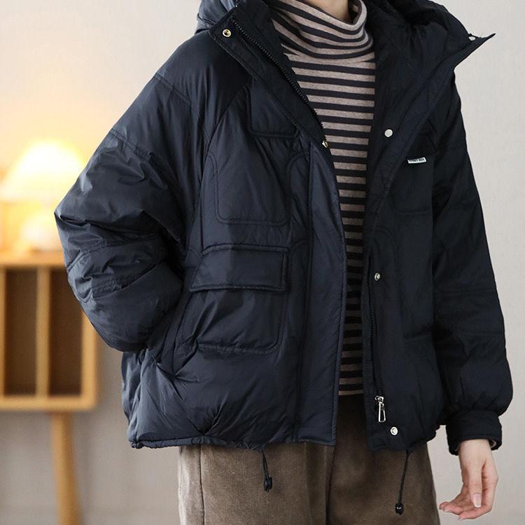Winter Short Jacket Parkas Women Thicken Warm Coat Hooded Solid Color Casual Parka Women Streetwear Down Cotton Jacket