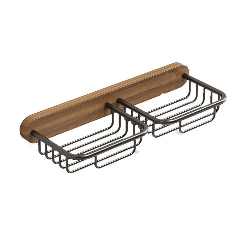 Walnut Wood Punch-Free Soap Dish & Tissue Box Holder