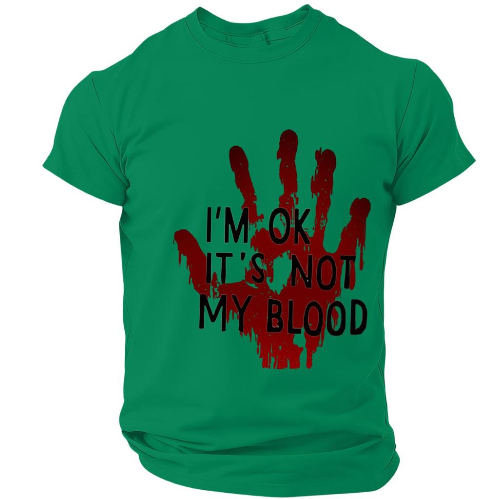 Men's Casual Short Sleeve Halloween Print T-Shirt - Lightweight Breathable Round Neck Top