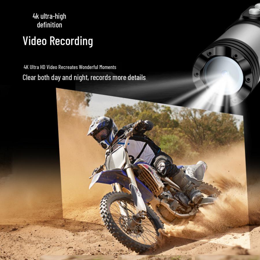 4K Waterproof Sports Helmet Camera with WIFI and Side Charging for Motorcycle Dashcam Use