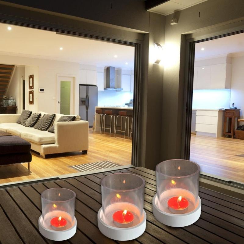Outdoor Garden Candle Holder Silicone Molds Handmade Candlestick Molds Concrete Plaster Moulds for Candle Holder Making