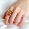 Women Metal Ball Silver Gold Color Large Triple Finger Ring Thumb Ring Fashion Accessories Jewelry
