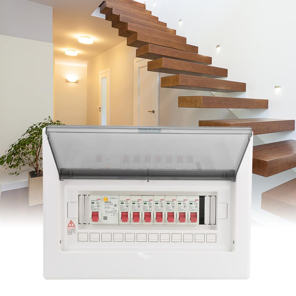 Cutie de Distribuție Electrică 7 Căi Plastic cu Întrerupător de Curent Rezidual 1P 63A