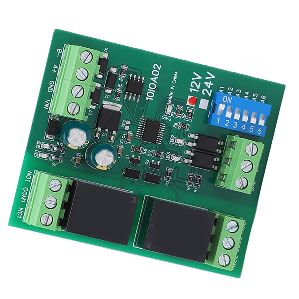 Modul releu 2 canale RS485 Placă de control comutator Controler DC 12V Accesoriu pentru echipament