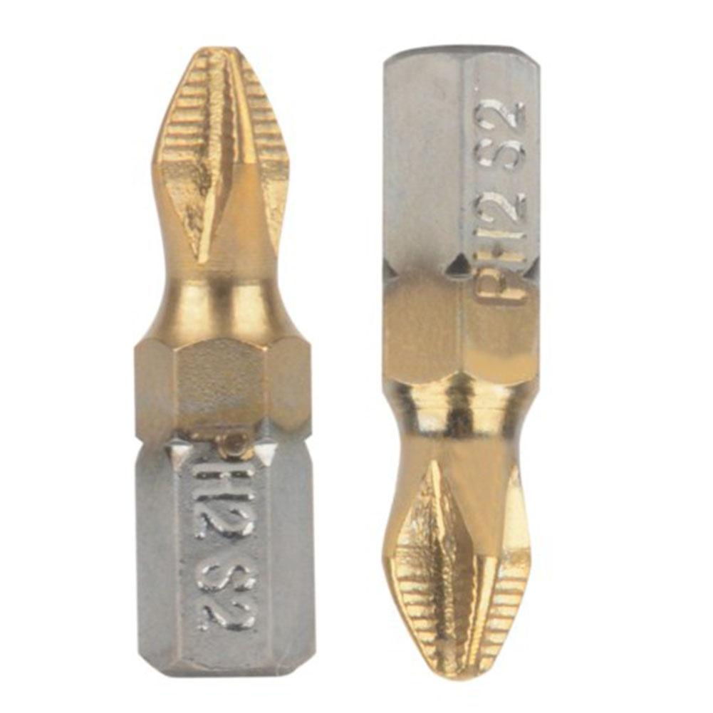 10pcs PH2 Screwdriver Bits 25mm 1/4 Inch Shank Titanium Coated Screwdriver Bits Electric Drill Bit for Power Tools