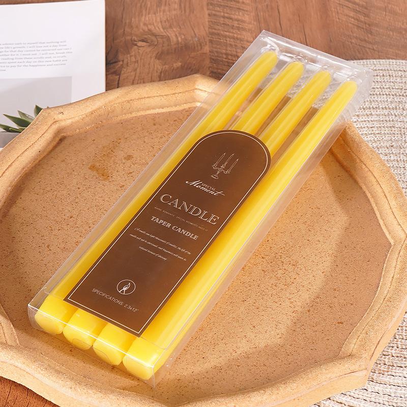 30cm 4 European-style Color Long-stem Candles for Home Use Without Odorless Candlelight Dinner Candlestick Rod Wax