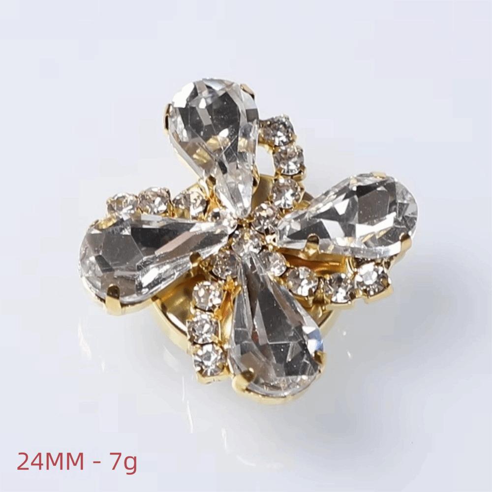 DIY Accessories Rhinestone Button Cover Detachable Clip-On Button  for Shirt Tuxedo Accessories