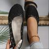 Fashion Women Casual Soft Sole Flats Shoes Summer Trend Flat Lace Mesh Bow Loafers Women Hollow Out Air Mesh Solid Color Sneakers Women