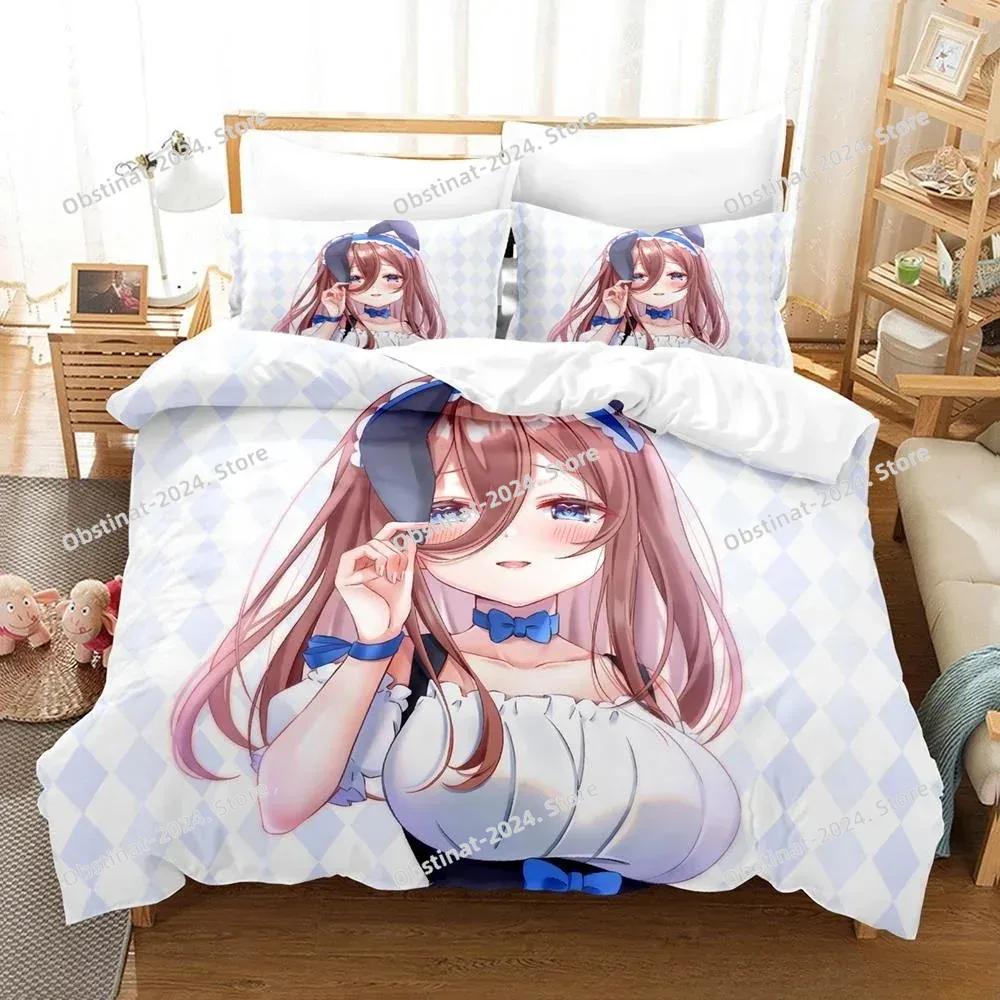 Anime Kawai Young Girls The Quintesential Quintuplets Beding Set Carton Anime thre-piece set Adult People Kid Bedrom Duvet cover Sets